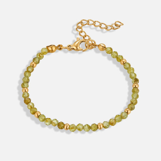 Bracelet en perles de péridot vert