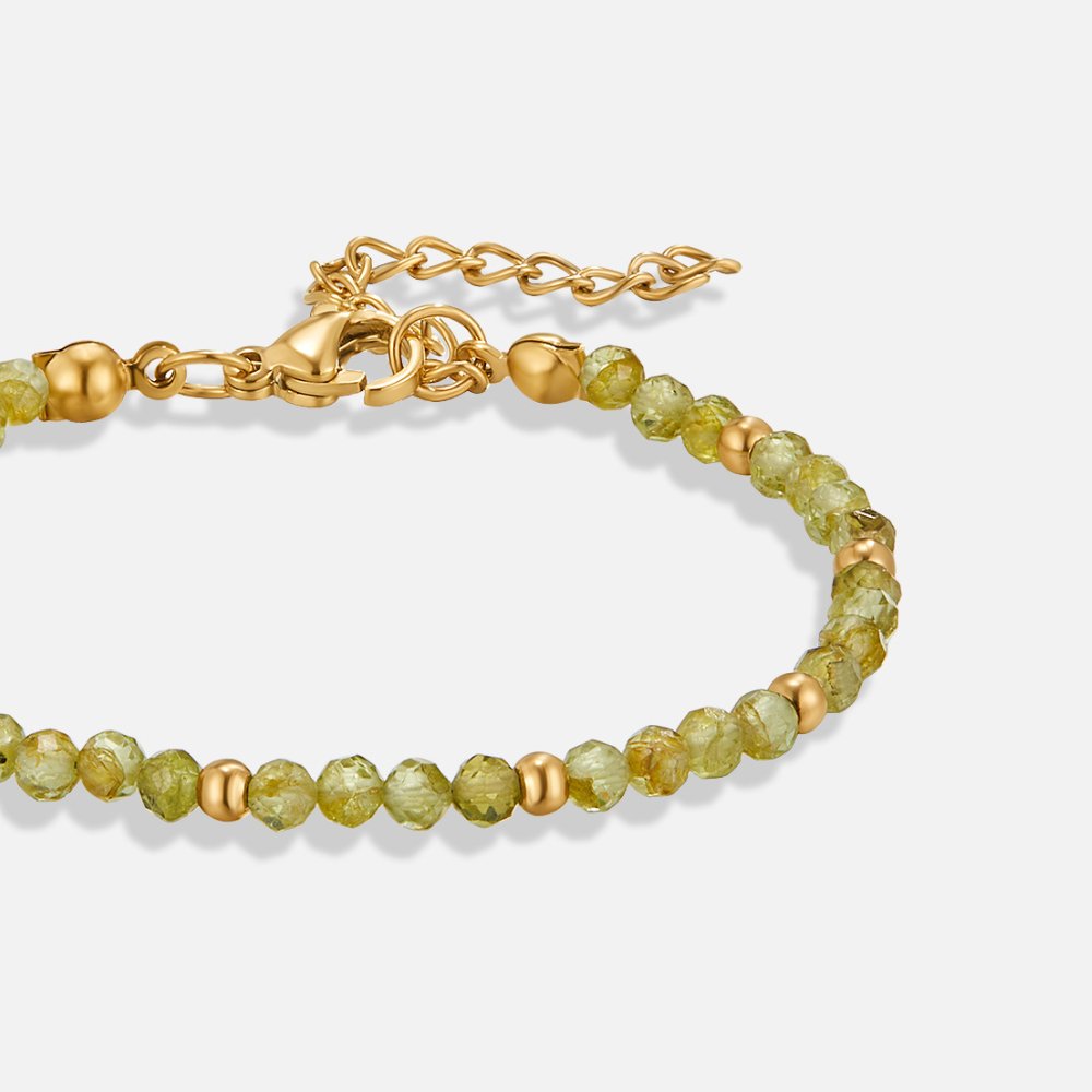 Bracelet en perles de péridot vert