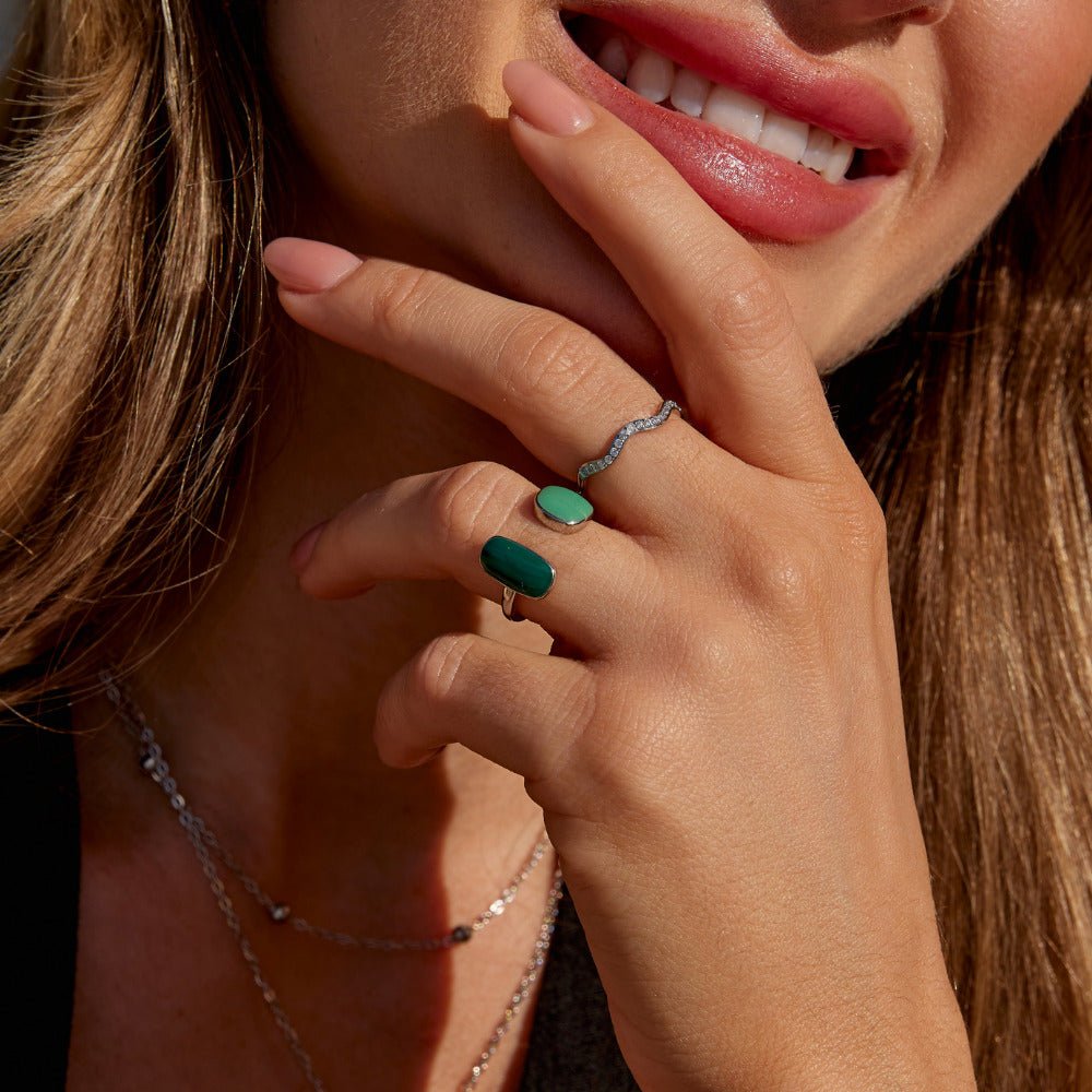 Bague Enveloppante en Argent de Saule Vert