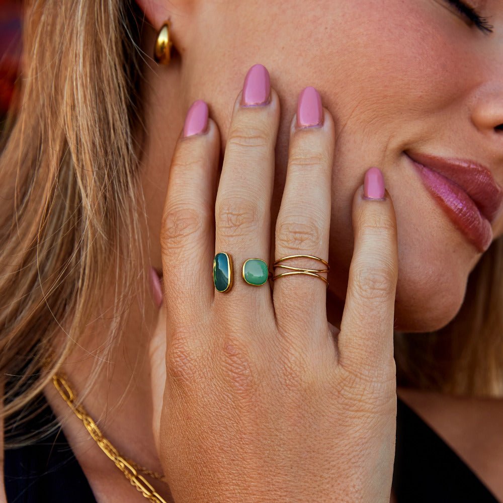 Bague Enveloppante en Saule Vert