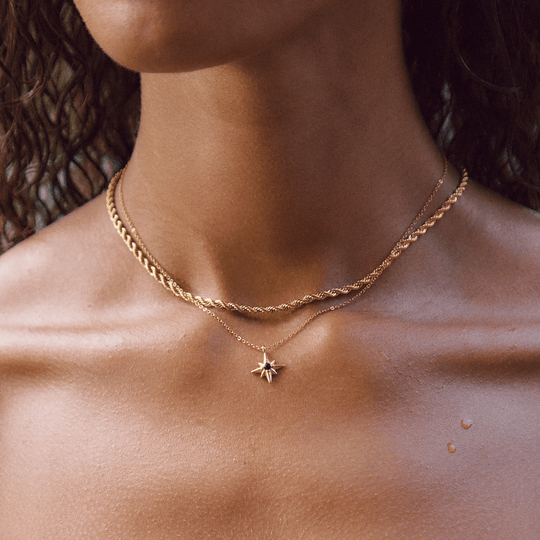 Collier en Cristal Émeraude Étoile Guidante