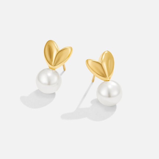 Boucles d'oreilles Cœur & Perle
