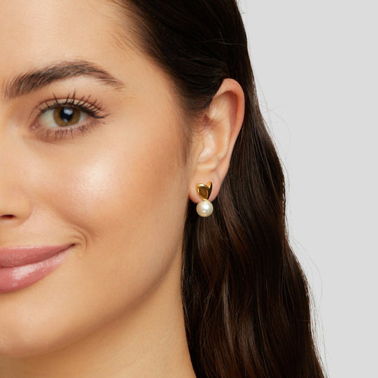 Boucles d'oreilles Cœur & Perle