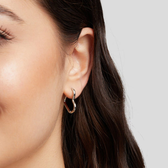 Boucles d'oreilles en argent en forme de cœur