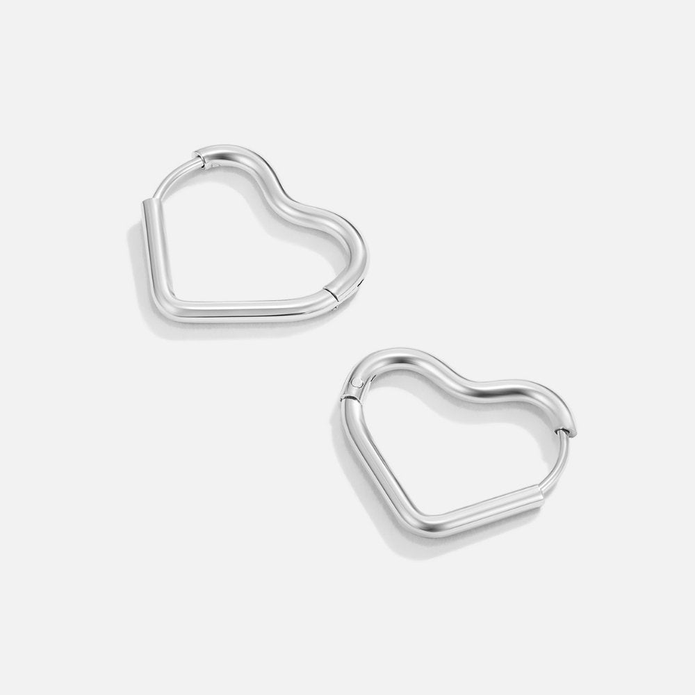 Boucles d'oreilles en argent en forme de cœur