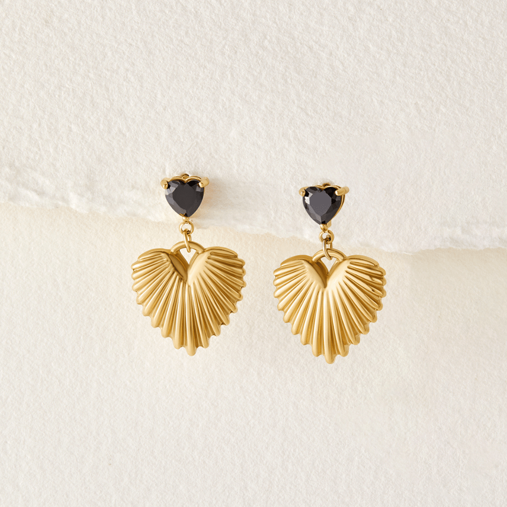 Boucles d'oreilles en forme de cœur en or Hera