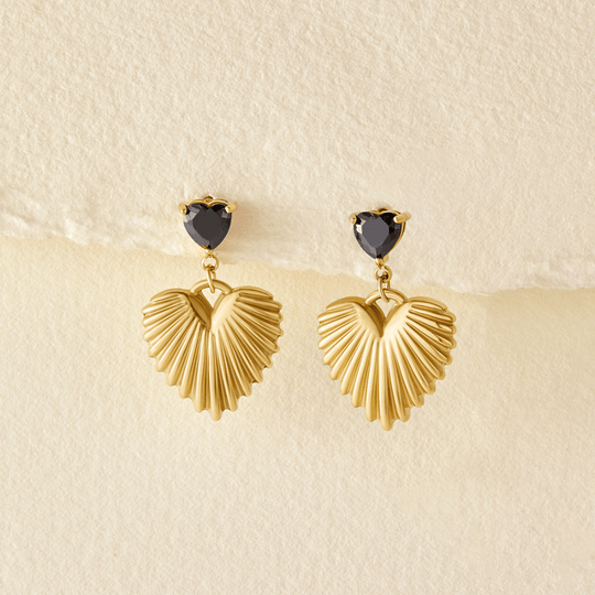 Boucles d'oreilles en forme de cœur en or Hera