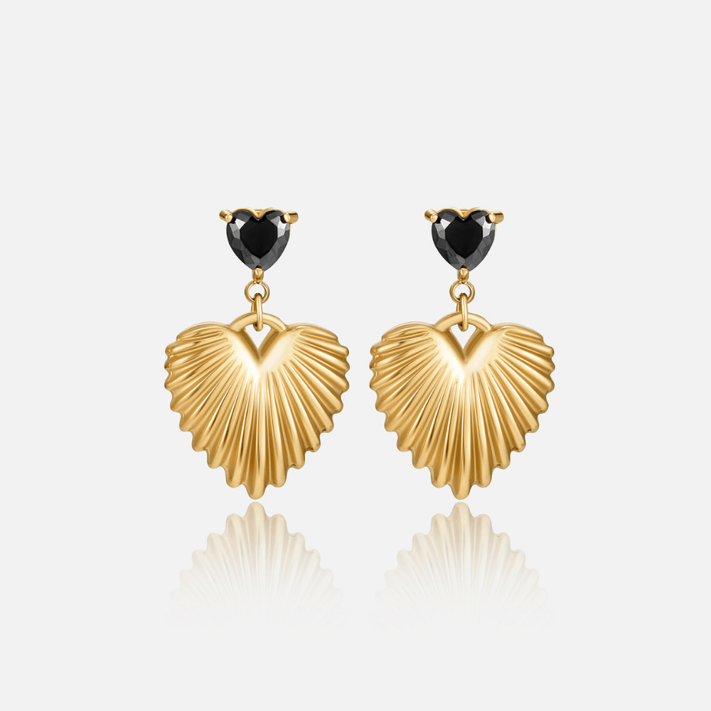 Boucles d'oreilles en forme de cœur en or Hera