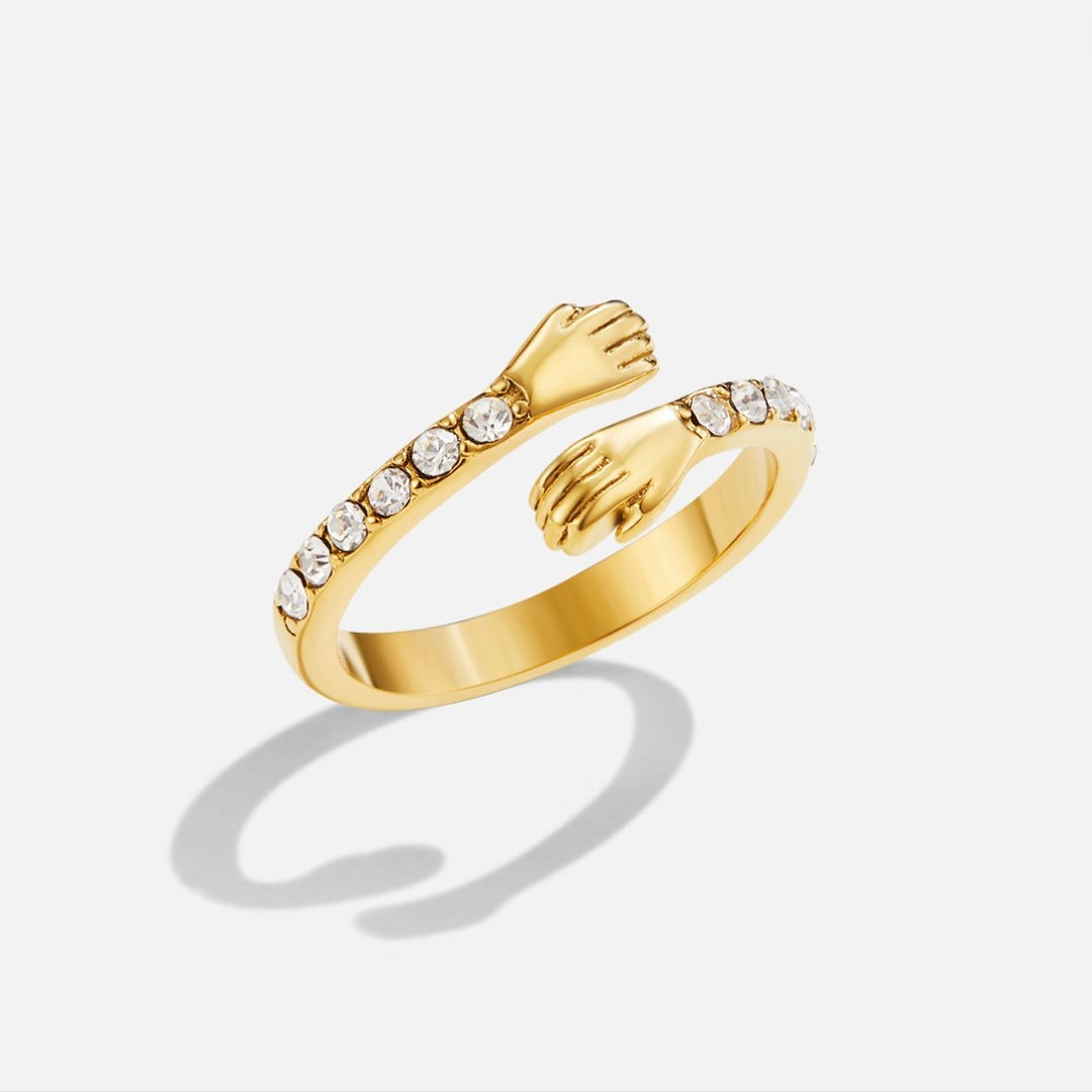 'Embrasse-moi pour toujours' Bague ajustable en Or 18K
