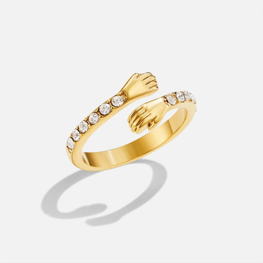 'Embrasse-moi pour toujours' Bague ajustable en Or 18K