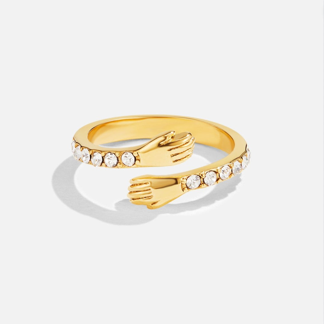 'Embrasse-moi pour toujours' Bague ajustable en Or 18K