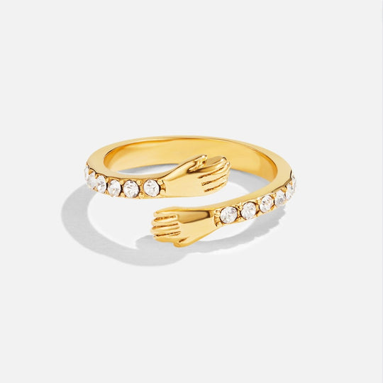 'Embrasse-moi pour toujours' Bague ajustable en Or 18K