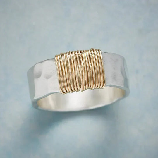 Bague en Fil d'Argent et d'Or