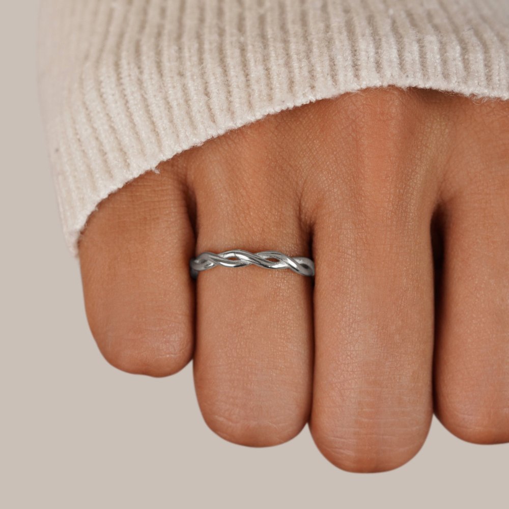 Bague Torsadée Infinity en Argent 18K