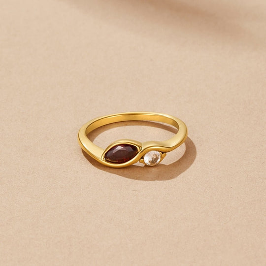 Bague en Grenat Rouge Infini