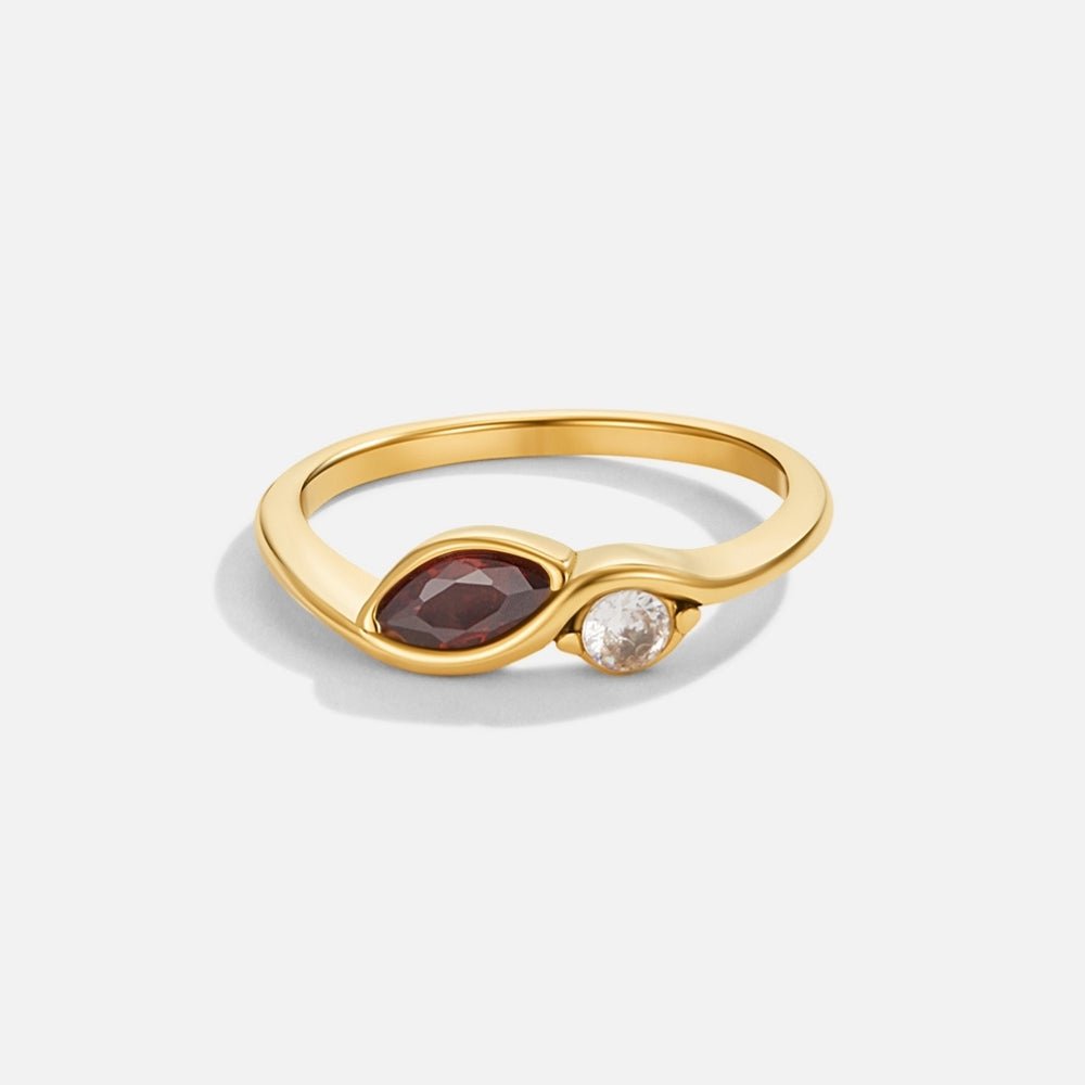 Bague en Grenat Rouge Infini