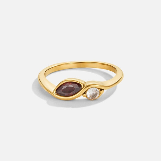Bague en Grenat Rouge Infini