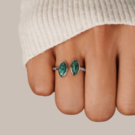 Bague Argent Jade Enveloppe