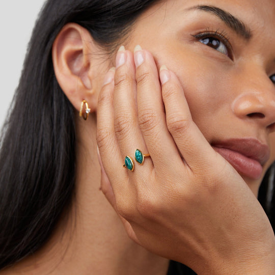 Bague enroulée vert jade