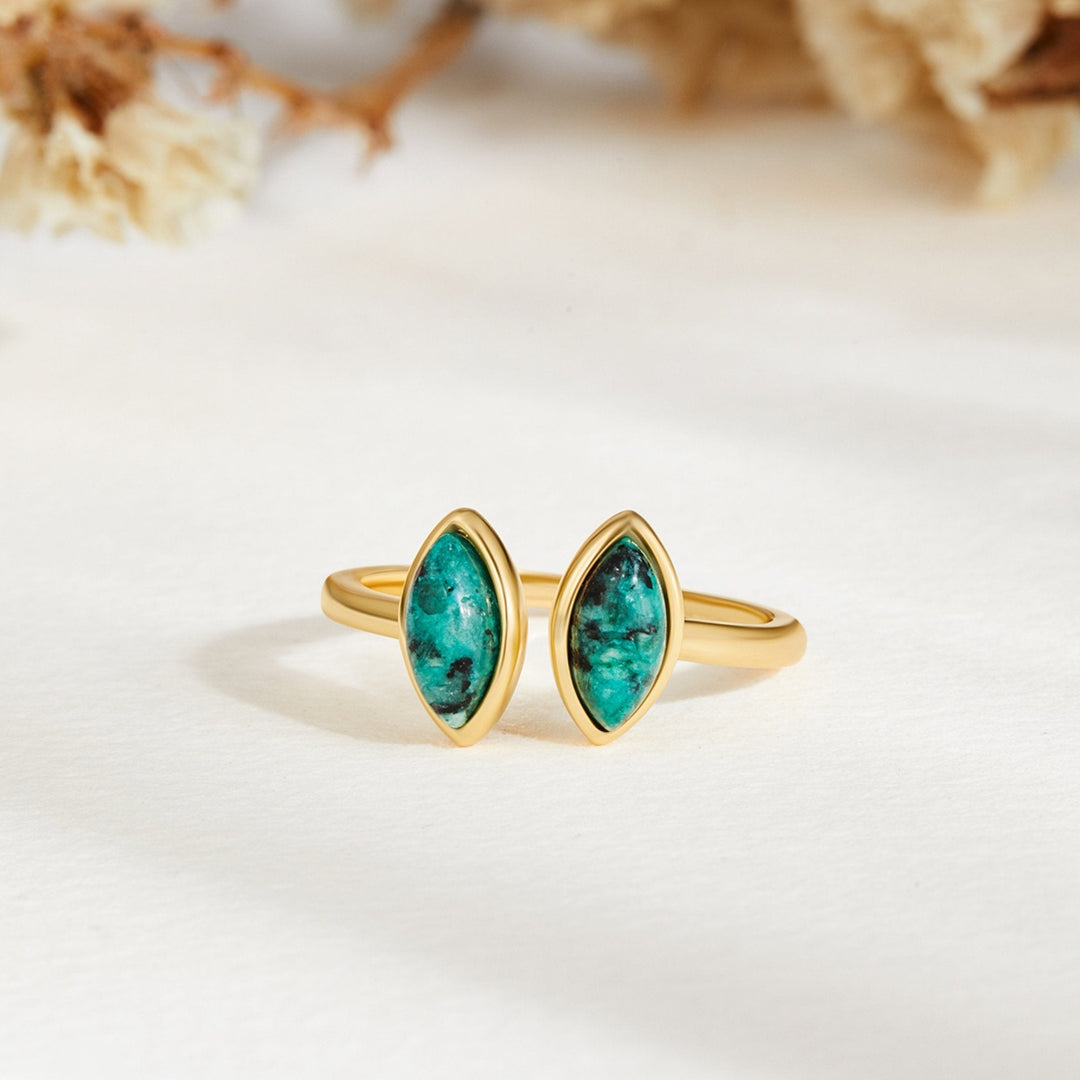 Bague enroulée vert jade