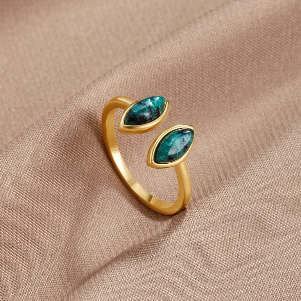 Bague enroulée vert jade
