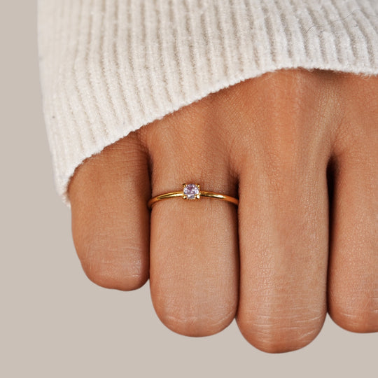 Bague en Or 18K Pierre de Naissance de Juin