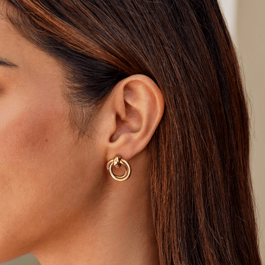 Boucles d'oreilles créoles superposées Juni
