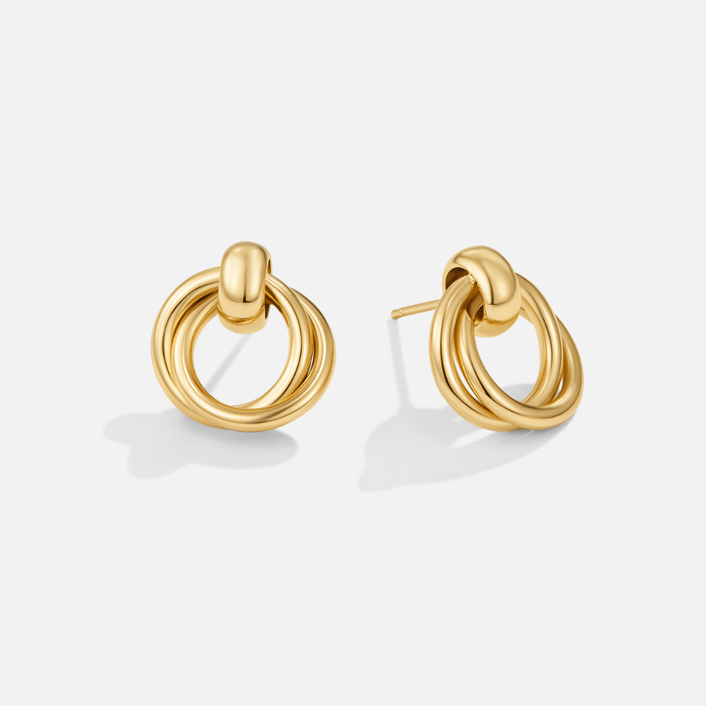 Boucles d'oreilles créoles superposées Juni