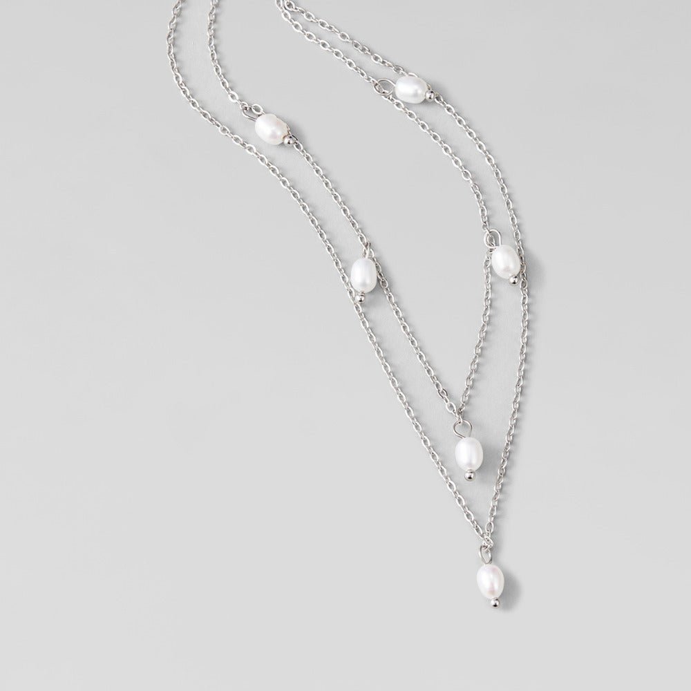 Collier en argent avec pendentif en perles Kayla