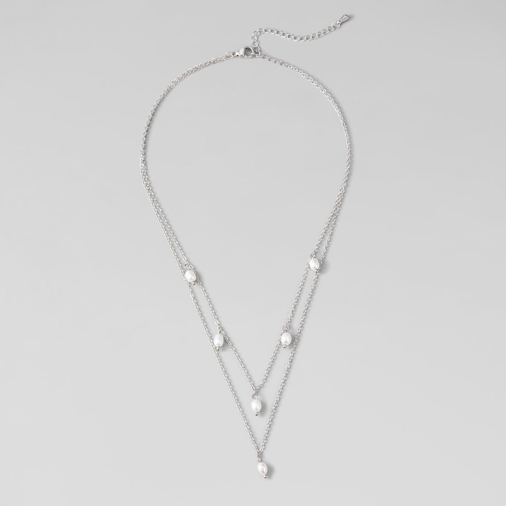 Collier en argent avec pendentif en perles Kayla