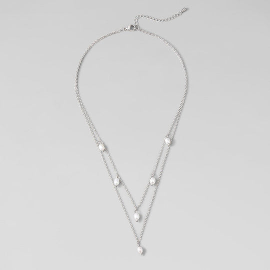 Collier en argent avec pendentif en perles Kayla