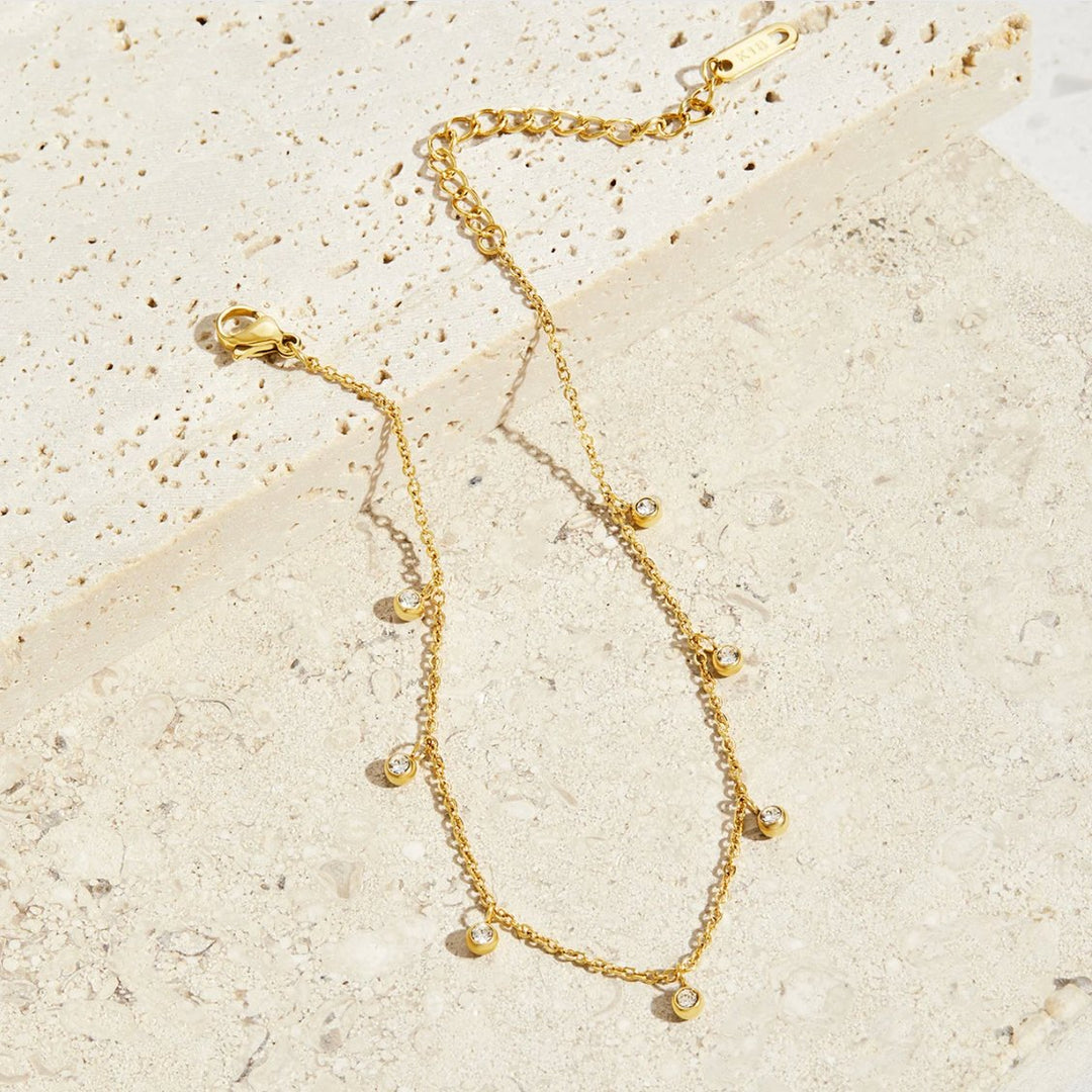 Bracelet de cheville en cristal Lana