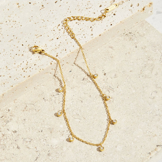 Bracelet de cheville en cristal Lana