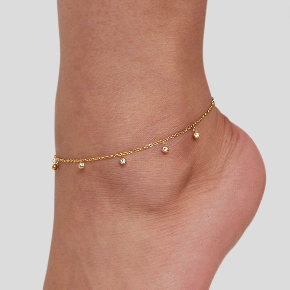 Bracelet de cheville en cristal Lana