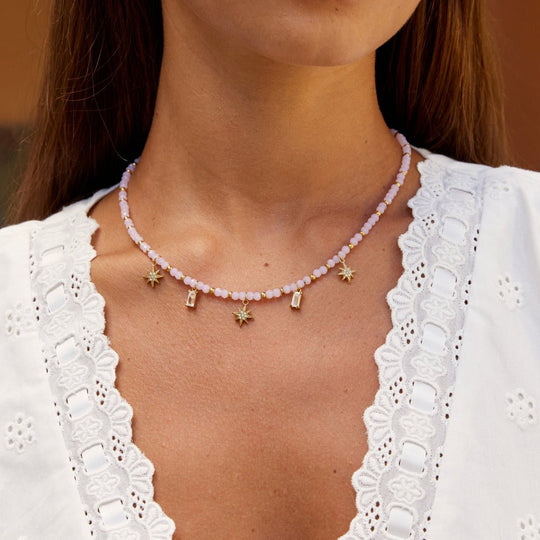 Collier en perles roses Lana