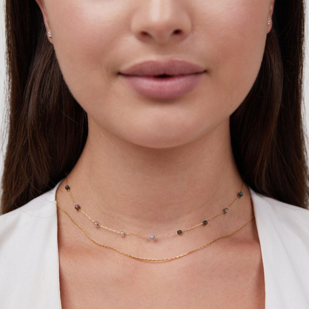Collier Alana en Or et Pierre Superposé