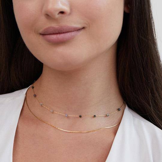 Collier Alana en Or et Pierre Superposé