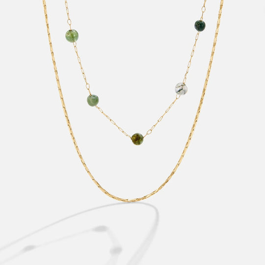Collier Alana en Or et Pierre Superposé