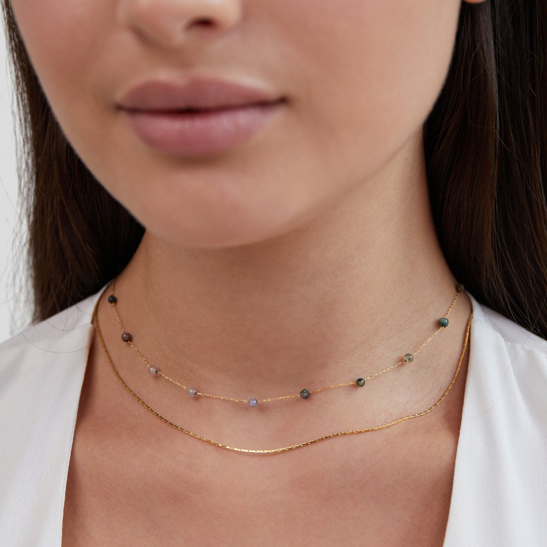 Collier Alana en Or et Pierre Superposé