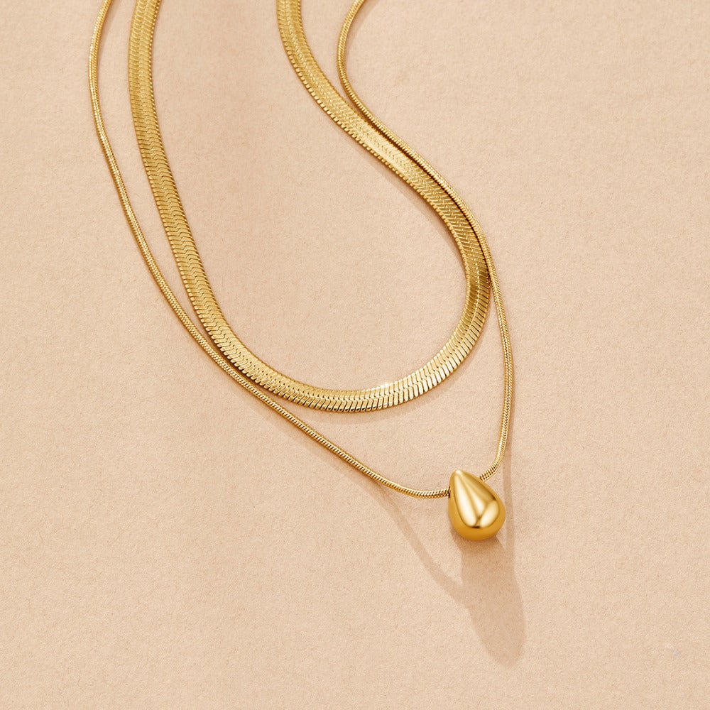 Collier en goutte d'eau Bella superposé
