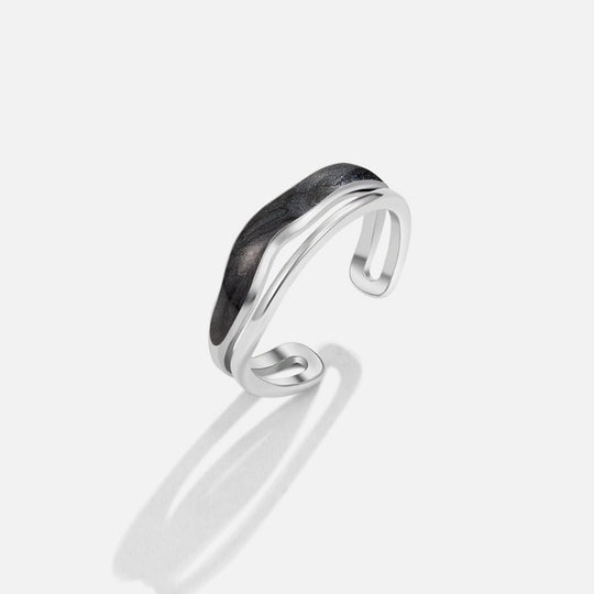 Bague en Argent Noir Sahara Superposée