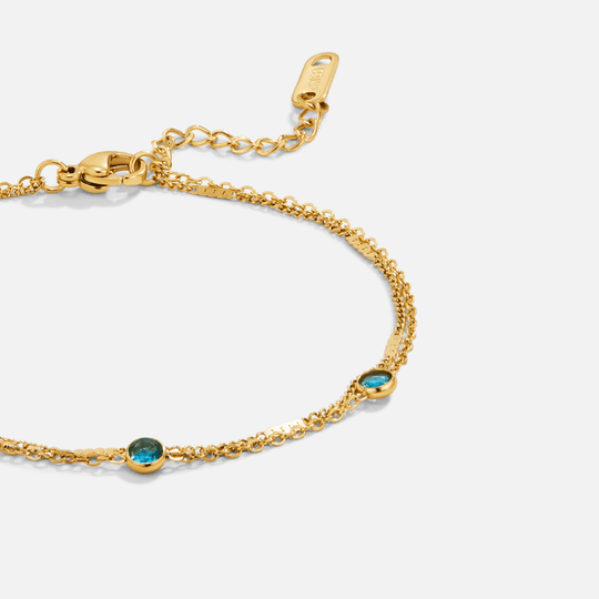 Bracelet en Cristal Bleu Athena Superposé