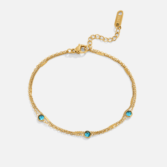 Bracelet en Cristal Bleu Athena Superposé