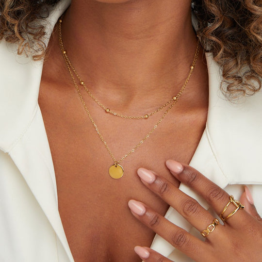 Collier Disque Superposé