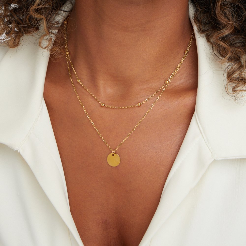 Collier Disque Superposé