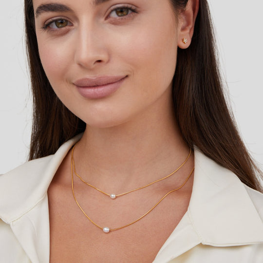 Collier en Perles d'Eau Douce Superposées