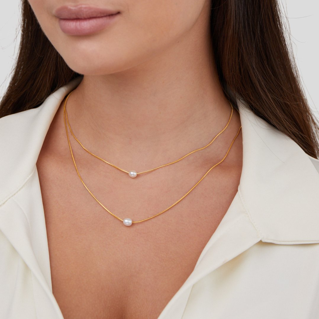 Collier en Perles d'Eau Douce Superposées