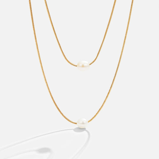 Collier en Perles d'Eau Douce Superposées