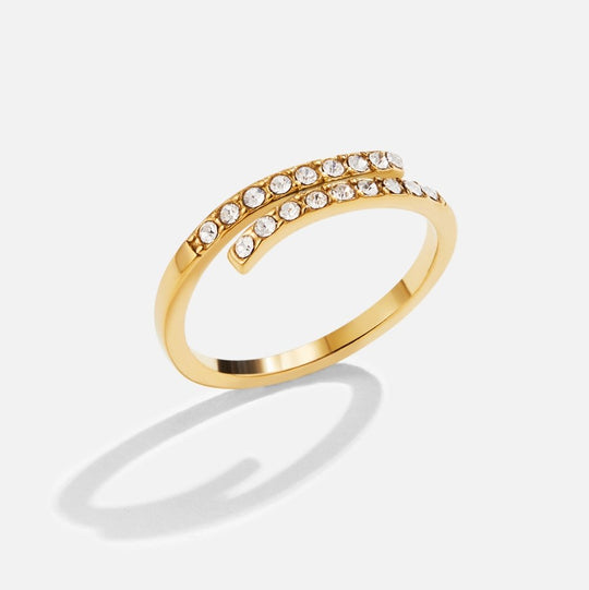 Bague Enveloppante en Or et Cristal