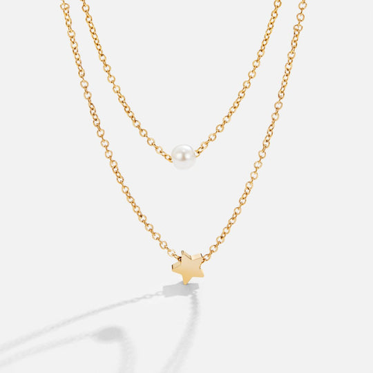 Collier Étoile et Perles en Or